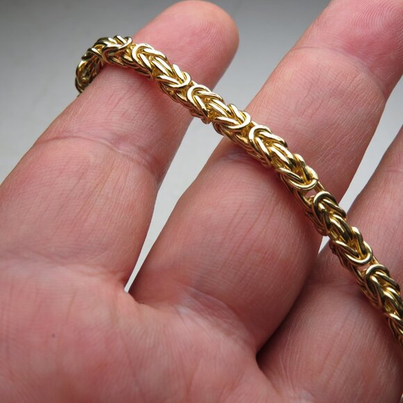 18k *925 Sterling Silver Men's Bracelet - Picture 3 of 4